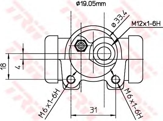 BWD129, Колесный тормозной цилиндр