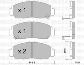 22-0462-0, Комплект тормозных колодок, дисковый тормоз