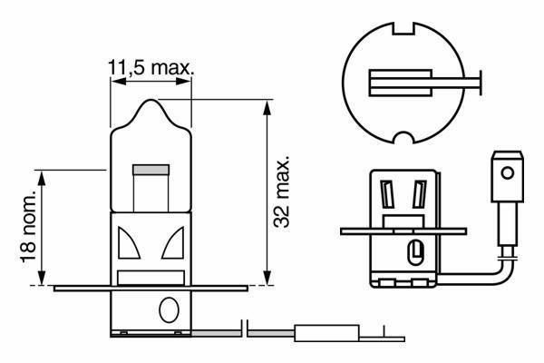 1 987 302 031, Лампа H3 Pure Light 12V 55W PK22s (carton)