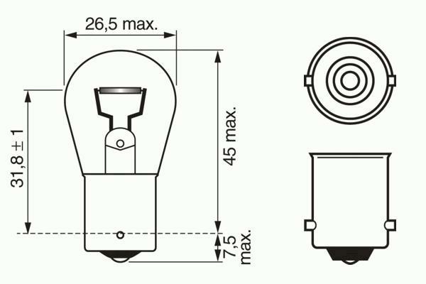 1 987 302 201, Лампа P21W Pure Light 12V 21W BA15s (carton)
