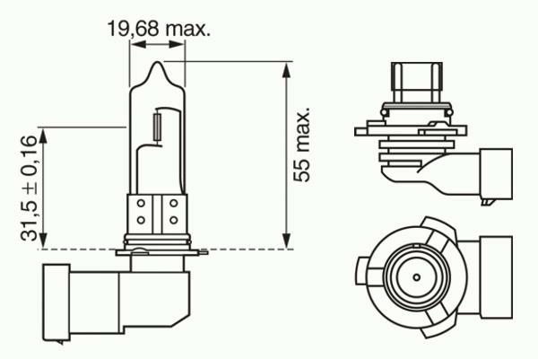 1 987 302 152, Лампа HB3 Pure Light 12V 60W P20d (carton)