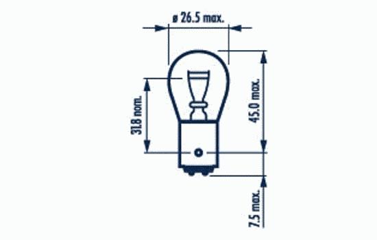 17882, Лампа P21/4W 24V BAZ15d
