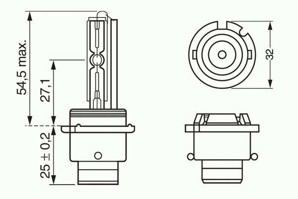 1 987 302 904, Лампа D2S Xenon HID 85V 35W P32d-2 (carton)
