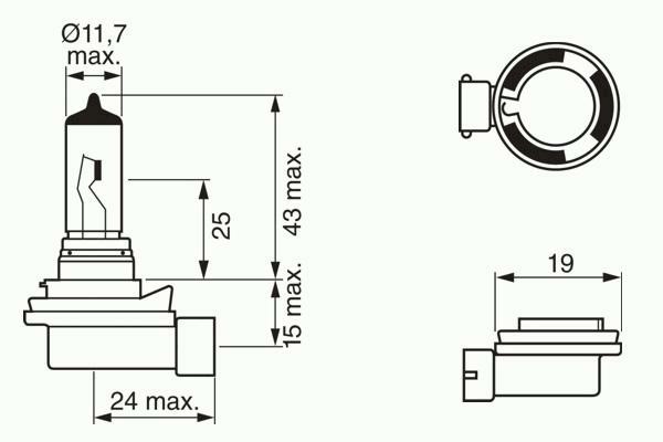 1 987 302 081, Лампа H8 Pure Light 12V 35W PGJ19-1 (carton)