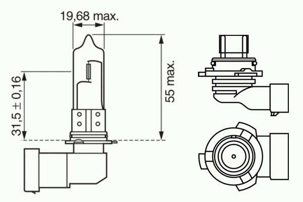 1 987 302 153, Лампа HB4 Pure Light 12V 51W P22d (carton)
