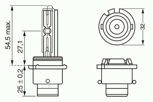 1 987 302 903, Лампа D2R Xenon HID 85V 35W P32d-3 (carton)