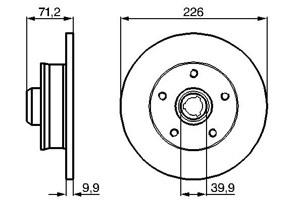 0 986 478 332, Тормозной диск VW,SEAT (VENTO,GOLF III,TOLEDO)