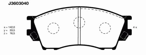 J3603040, Комплект тормозных колодок, дисковый тормоз