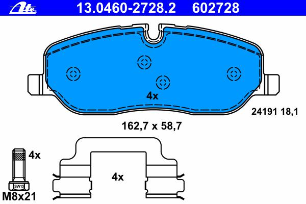 13.0460-2728.2, Комплект тормозных колодок,   Landrover Discovery 04- (Front)