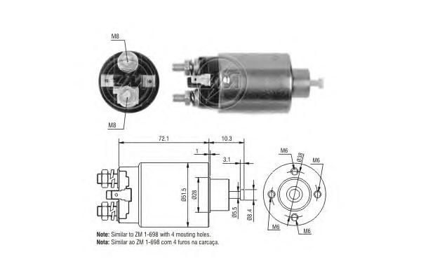 ZM5698, Тяговое реле, стартер