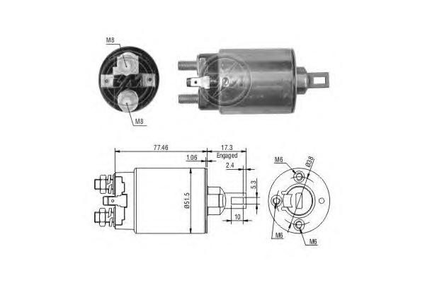 ZM1691, Тяговое реле, стартер