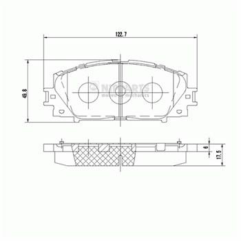 N3602127, Комплект тормозных колодок,  TOYOTA YARIS P13  (Front) 17.5mm