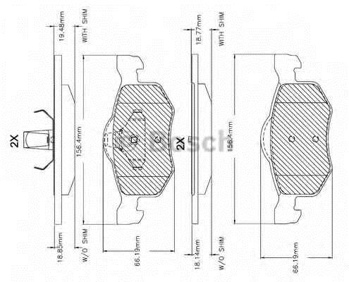 F 03B 150 080, Комплект тормозных колодок, дисковый тормоз