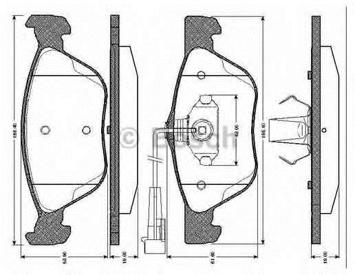 0 986 TB2 286, Комплект тормозных колодок, дисковый тормоз