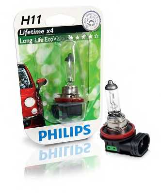12362LLECOB1, Лампа H11 LongLife EcoVision 12V 55W PGJ19-2 Blister
