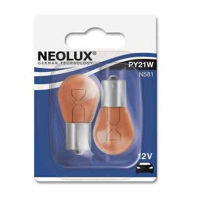 N581-02B, Лампа PY21W 12V 21W BAU15S 2шт Blister NEOLUX