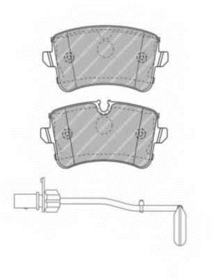 FDB4393, Комплект тормозных колодок, + датчики, винты  AUDI A8 (Rear)