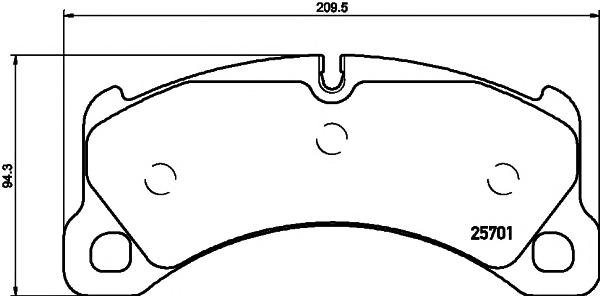 2570101, Тормозные колодки PORSCHE(CAYENNE,MACAN,PANAMERA) Front