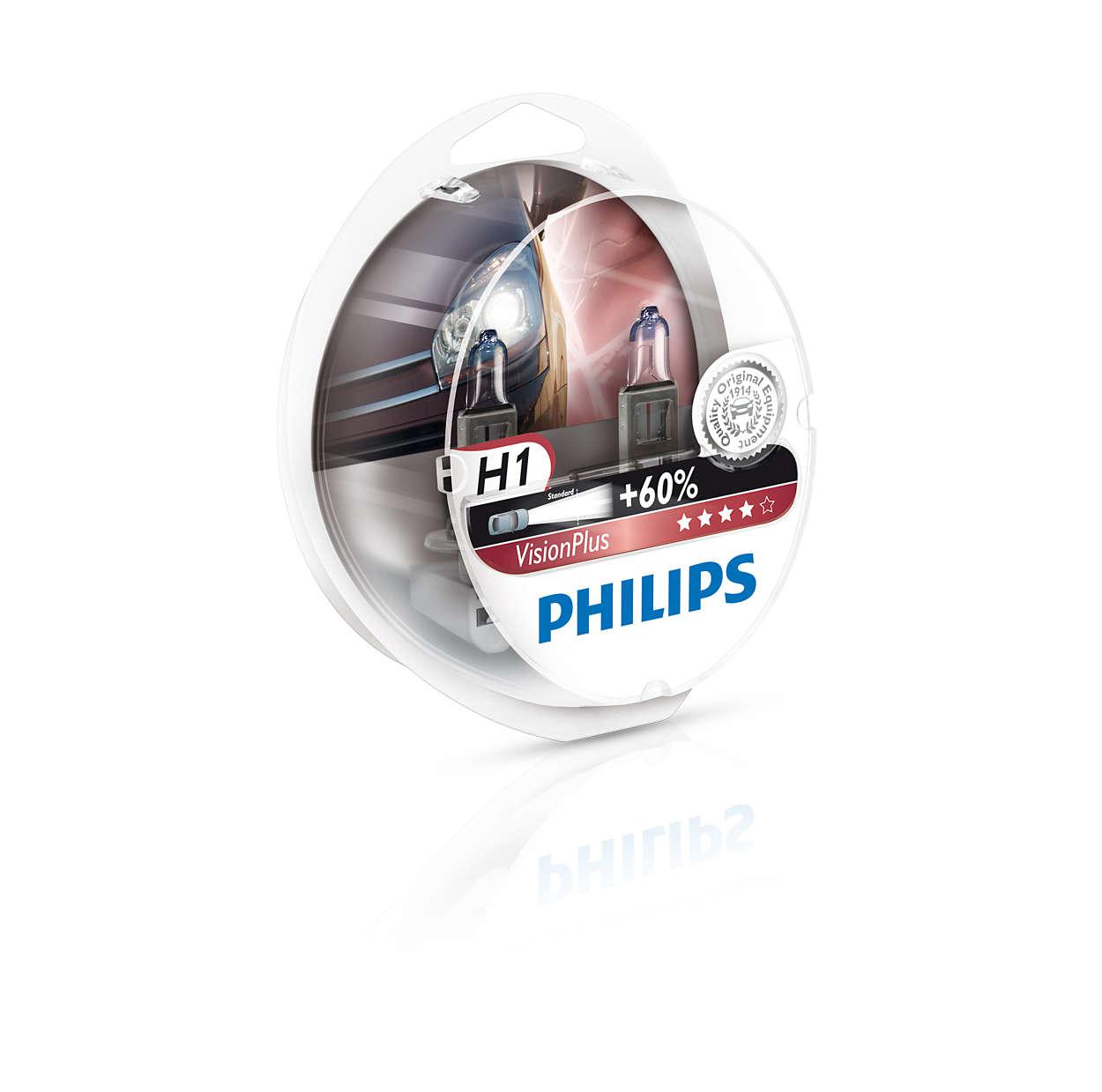 12258VPS2, Лампа H1 12V 55W P14,5S VISIONPLUS +60% ( set - 2шт.)