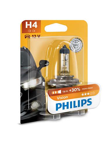12342PRB1, Лампа H4 Vision +30% 12V 60/55W P43T-38 Blister