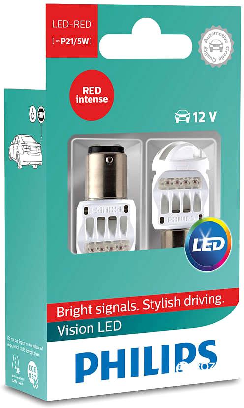 12836REDX2, Лампа LED P21/5 RED 12V (2 шт.)