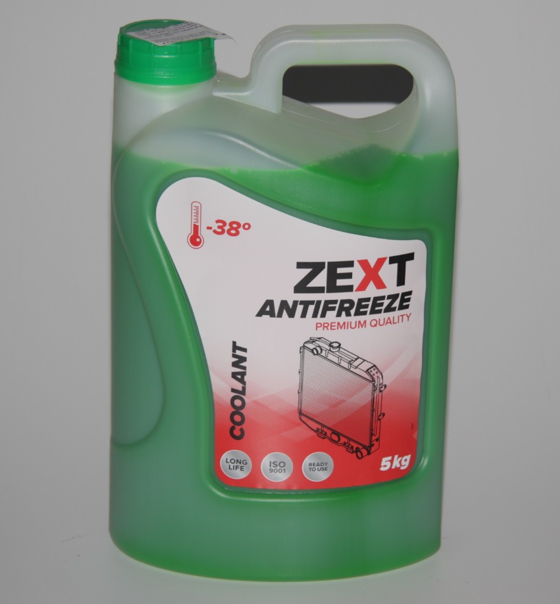 Z5G38, Жидкость охлаждающая ZEXT (-38) 5 кг. (зелёный)