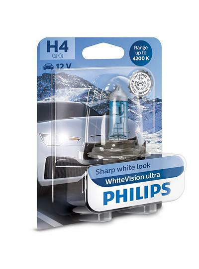 12342WVUB1, Лампа H4 WhiteVisionUltra +60% (4200K) 12V 60/55W P43t-38 BL