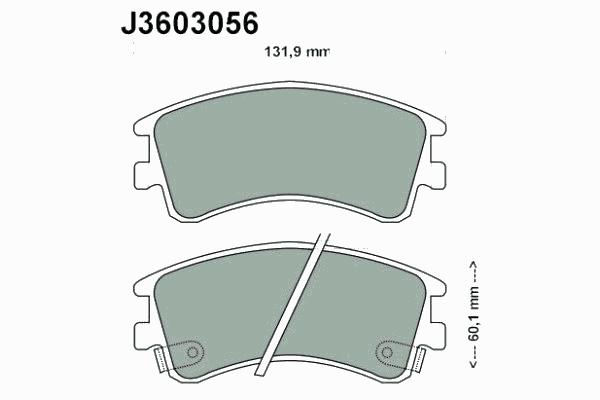 J3603056, Комплект тормозных колодок, дисковый тормоз MAZDA 6 (Front)