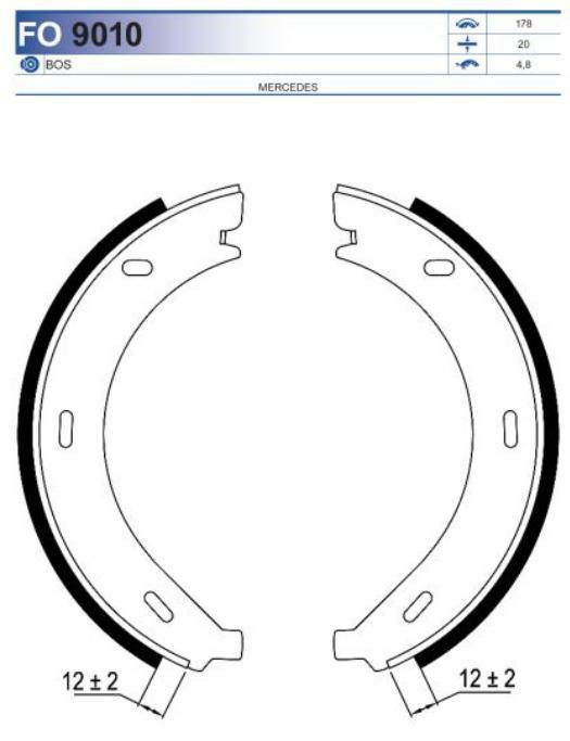 FO 9010, Колодки тормозные барабанные MERCEDES-BENZ (96-03)