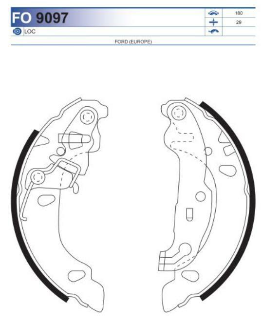 FO 9097, Колодки тормозные барабанные FORD(europe) Rear