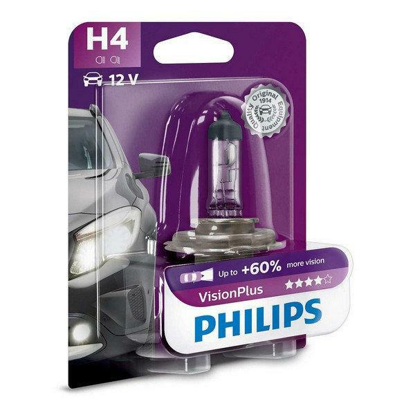 12342VPB1, Лампа H4 12V 60/55W P43T-38 VISIONPLUS Blister