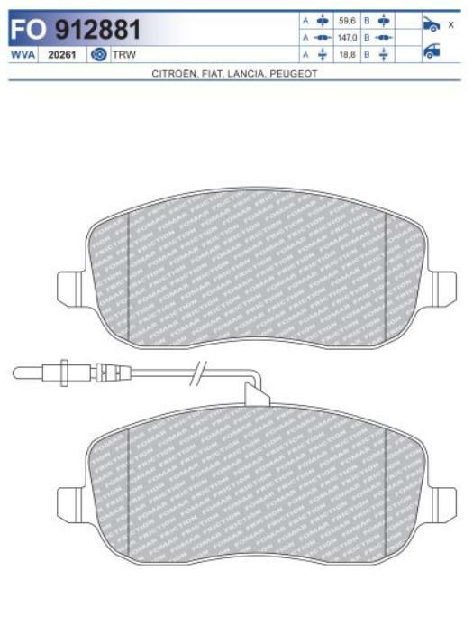 FO 912881, Колодки тормозные дисковые (Front)