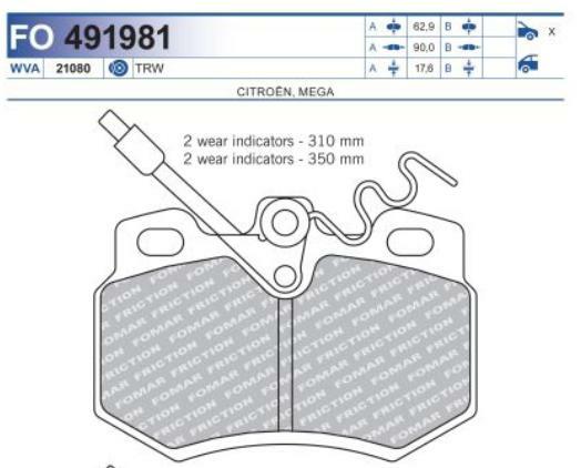 FO 491981, Колодки тормозные дисковые CITROEN AX/ZX (Front)