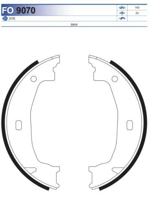 FO 9070, Колодки тормозные барабанные BMW (Rear)
