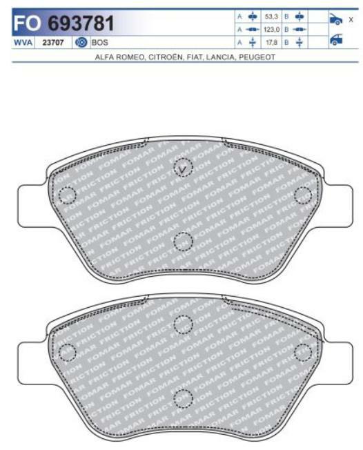 FO 693781, Колодки тормозные дисковые (Front)