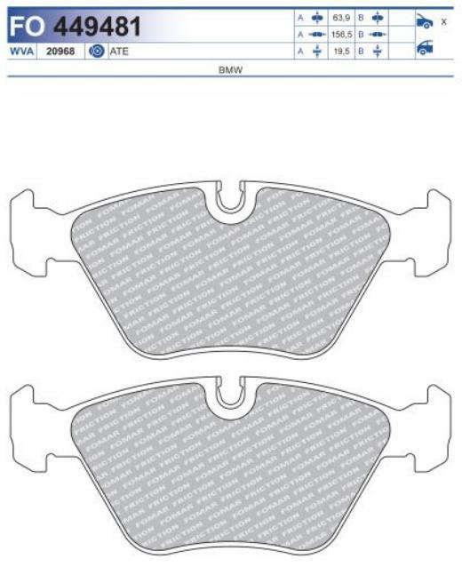 FO 449481, Колодки тормозные дисковые BMW (Front)