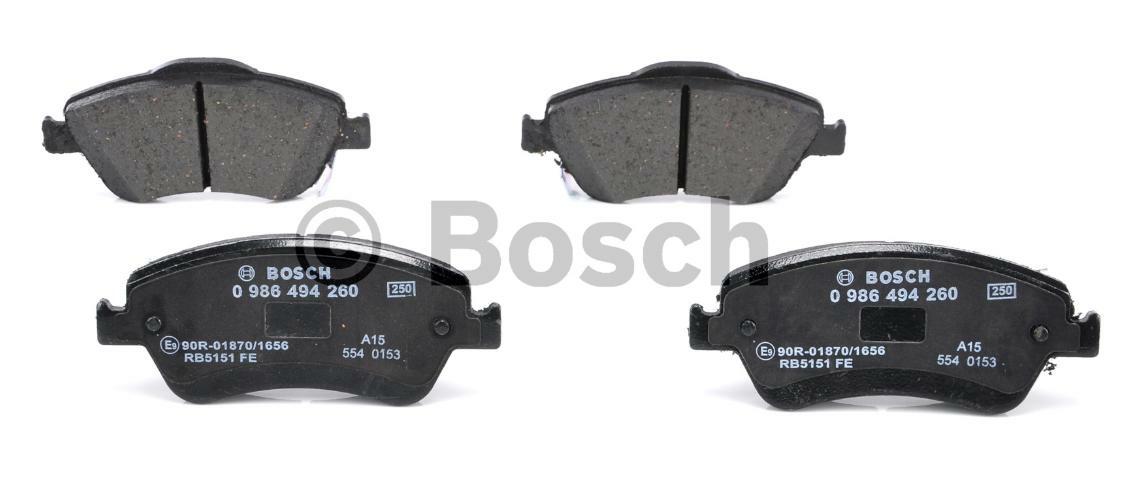 0 986 494 260, Комплект тормозных колодок, дисковый тормоз TOYOTA 06-14 (Front)