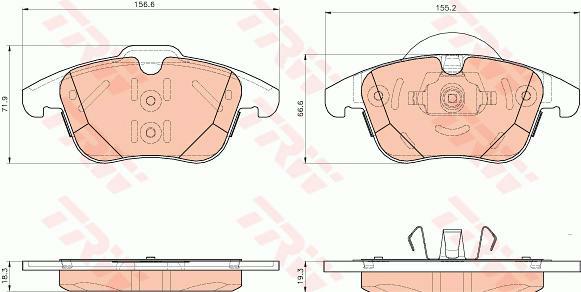 GDB1925, Комплект тормозных колодок, дисковый тормоз LAND ROVER 11- (Front)