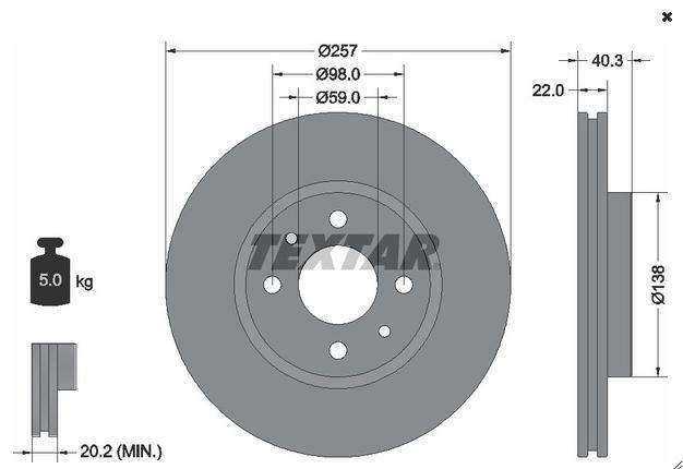 92069603, Тормозной диск ALFA ROMEO,FIAT,LANCIA (Front)
