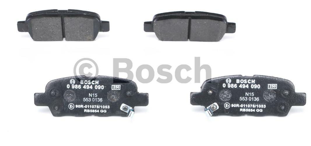 0 986 494 090, Комплект тормозных колодок, NISSAN,RENAULT,SUZUKI,INFINITI (Rear)