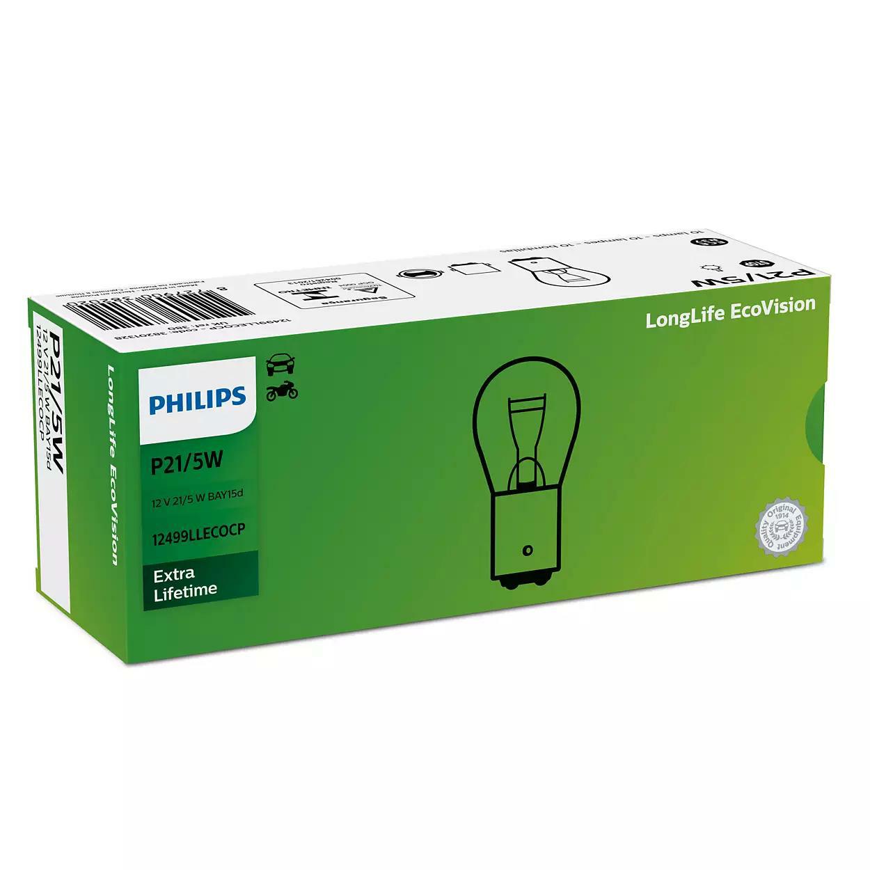 12499LLECOCP, Лампа P21/5W 12V 21/5W BAY15d LongLife EcoVision