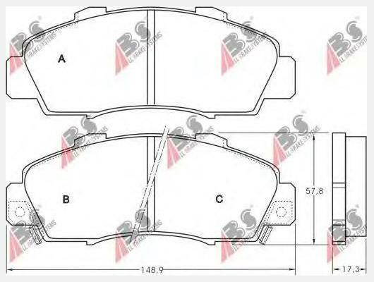 36737, Комплект тормозных колодок, HONDA,ROVER (Front)
