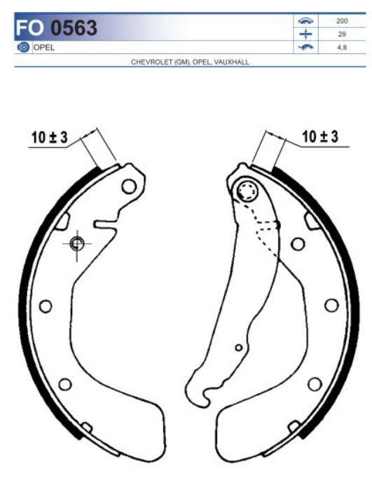 FO 0563, Колодки тормозные барабанные OPEL (Rear)