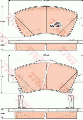 GDB3481, Комплект тормозных колодок, TOYOTA(AURIS,COROLLA) Front