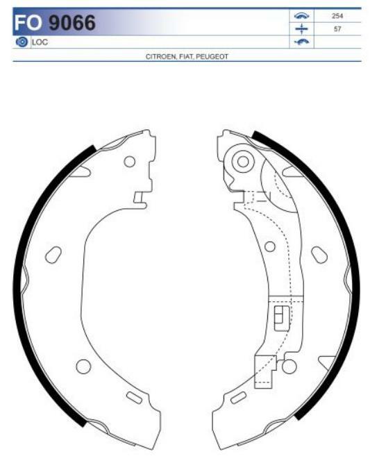 FO 9066, Колодки тормозные барабанные CITROEN, FIAT, PEUGEOT (Rear)