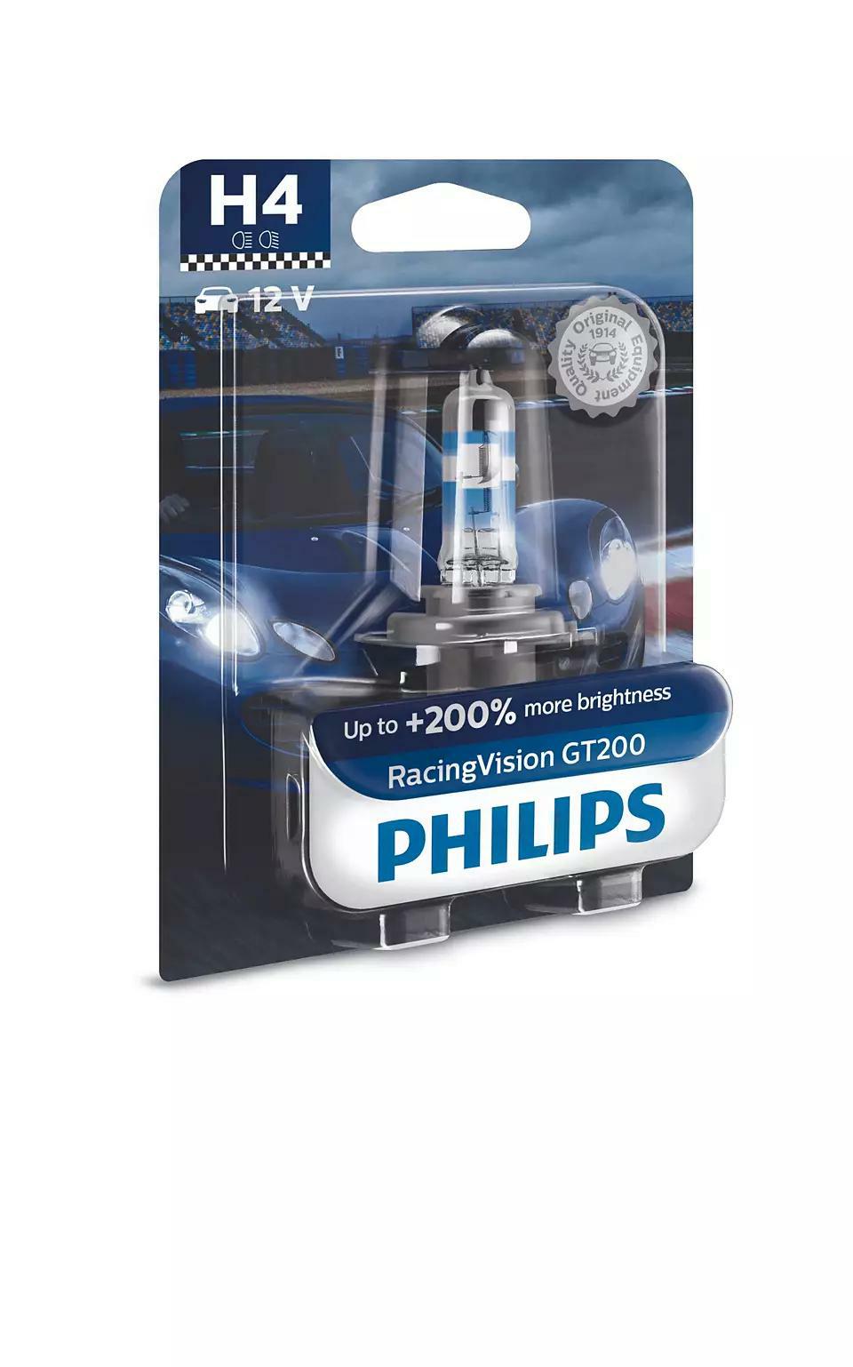 12342RGTB1, Лампа H4 Racing Vision GT200 +200% 12V 60/55W P43t-38 B