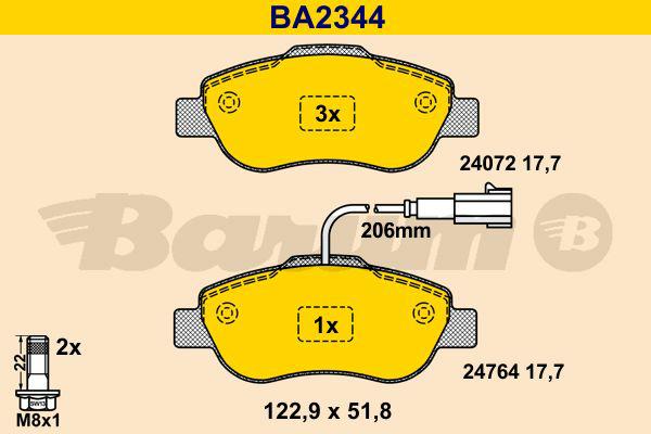 BA2344, Brake Pad Set