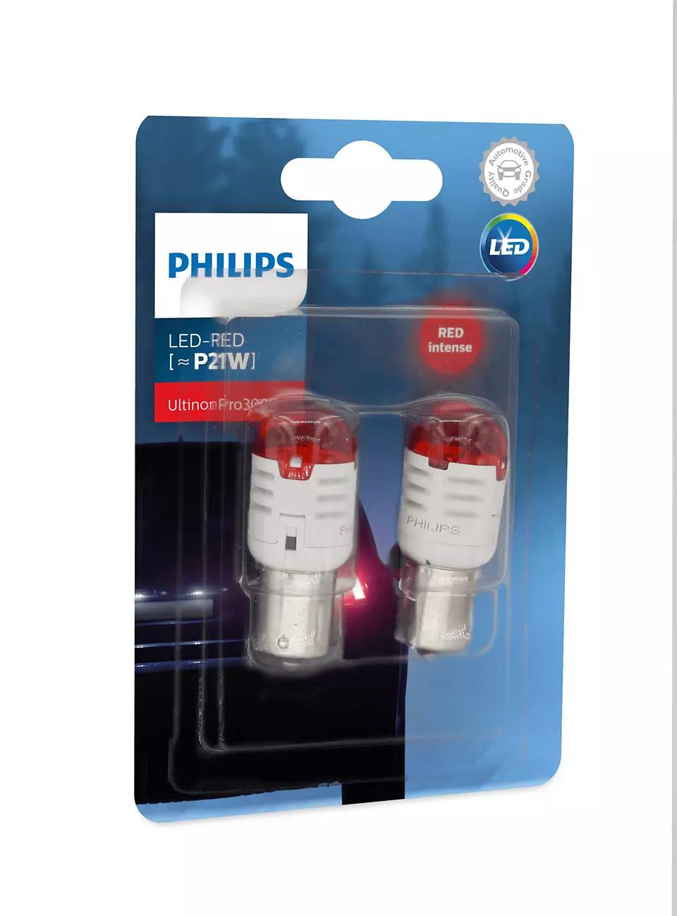 11498U30RB2, Лампа P21W LED Red Ultinon Pro3000 1.75W BA15S (2 шт.)
