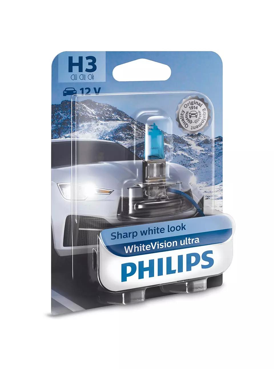 12336WVUB1, Лампа H3 WhiteVision ultra +60% (3900K) 12V 55W PK22s BL