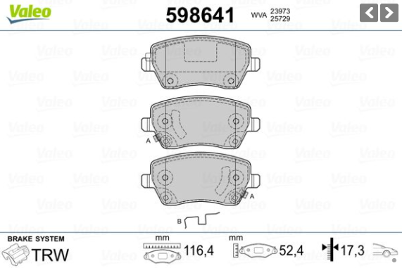 598641, Комплект тормозных колодок, DACIA/NISSAN/RENAULT (Front)